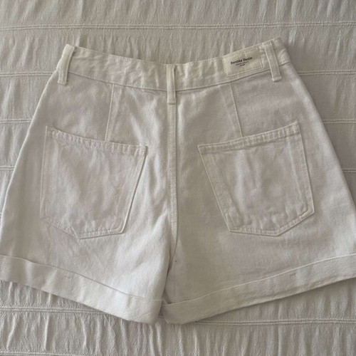 Bershka Mom denim white shorts