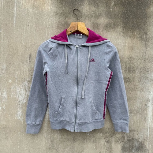 Adidas jacket used, gray and pink, size S-M