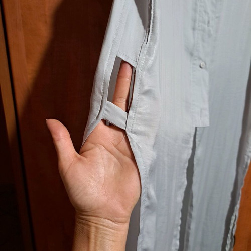 Tunic shirt gray like new, satin texture, size S