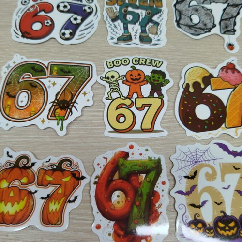 Vinyl stickers 55 pieces themed 6 - 7 new