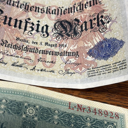 50 Mark 1914 banknotes, lot