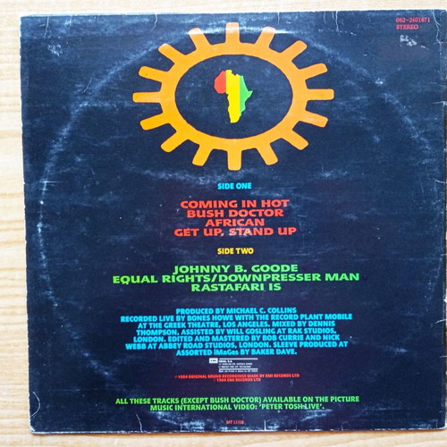 Peter Tosh Captured Live 1984 vinyl record reggae in very good condition