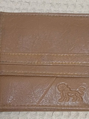 Leather men's wallet like new for banknotes, coins and cards