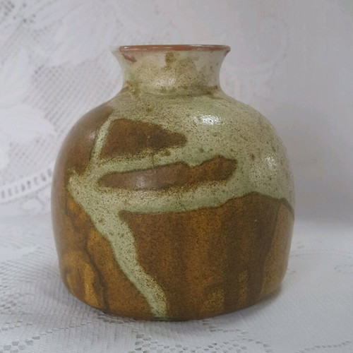 Vintage vase used, stoneware ceramic, handmade