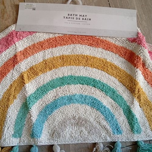 Rainbow bathmat 44x90 cm half-moon 100% cotton