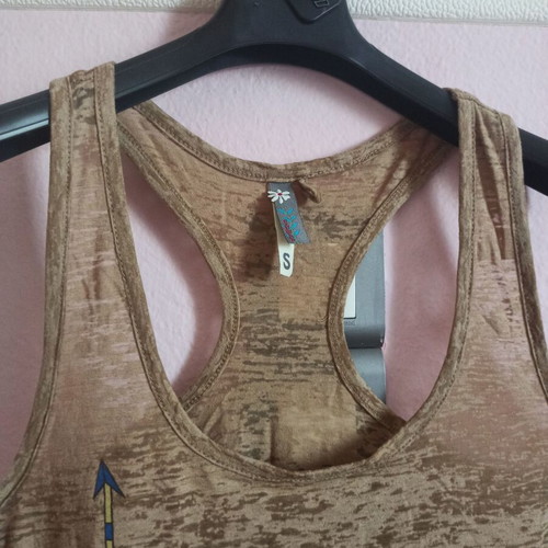 Attrattivo women's brown top small like new with fringes and sporty back