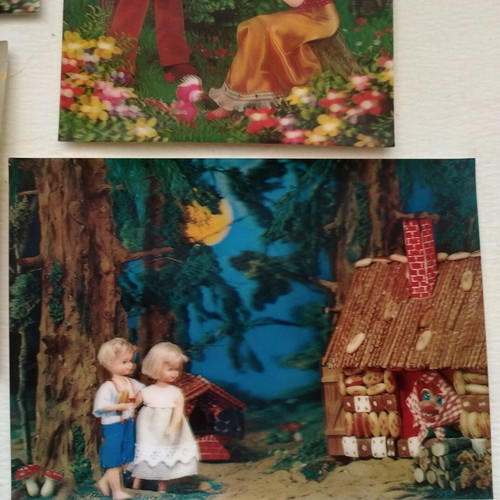 Vintage 3D postcards from 70s-80s fairy tales, new condition