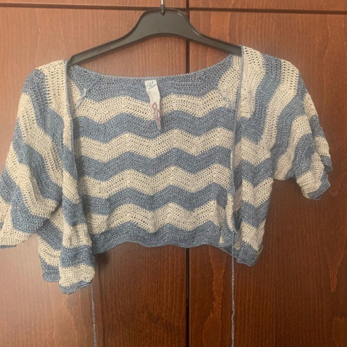 Bsb bolero knitted like new, gray and turquoise