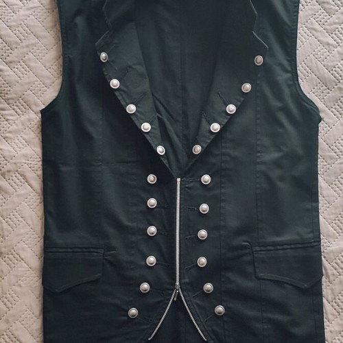 Vintage Gothic Military Black Vest Jacket like new, size S-M