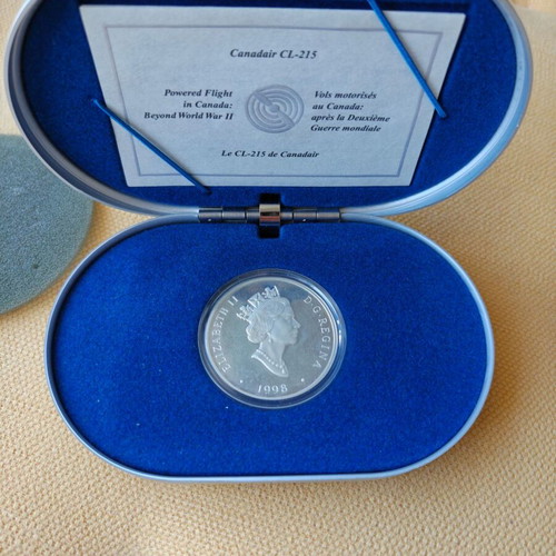 1998 Canadian 20 Dollar Fine Silver Coin Canadair CL-215 New with Box