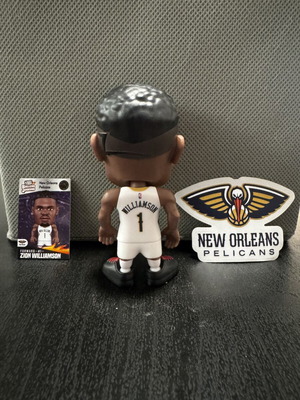 Zion Williamson NBA figure with card and team sticker like new
