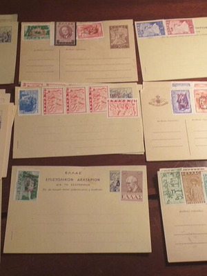 Επιστολικά δελτάρια νέα, δεύτερη δόση, περίπου 1950, 19 τεμάχια