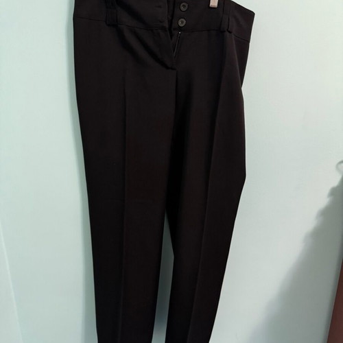 Black high-waisted fabric pants used, classic fit, size L