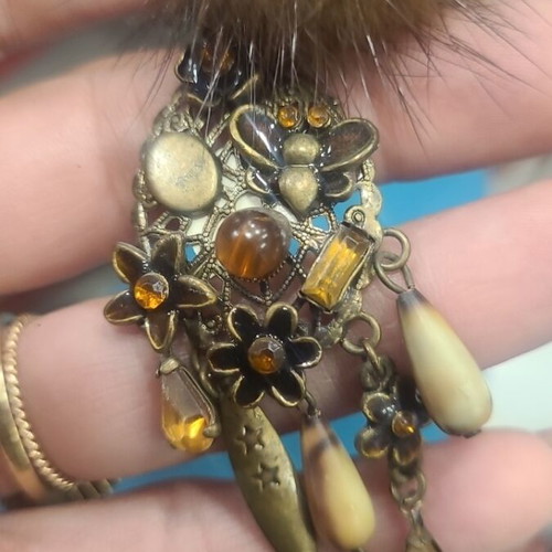Vintage long earrings with tassel