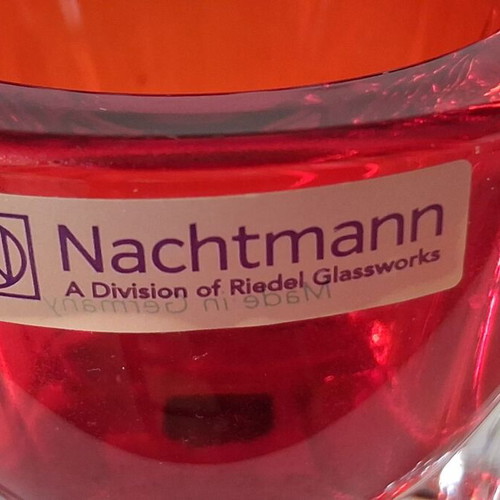 Nachtmann Ruby Red crystal candle holder like new