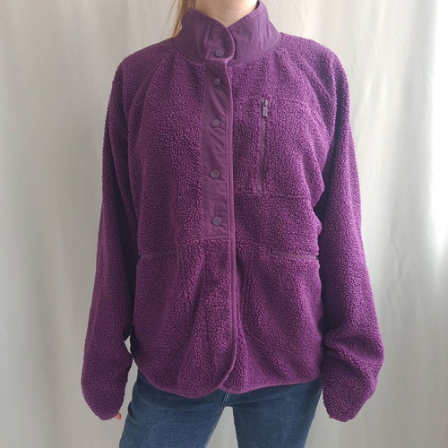 Victoria's Secret Pink women's sherpa fleece jacket new, size L, purple