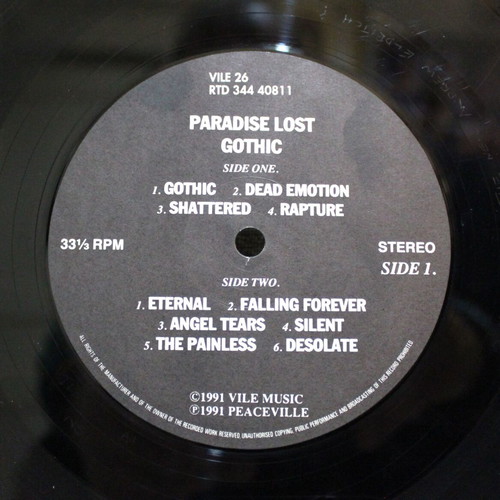 Paradise Lost Gothic vinyl LP album gatefold used