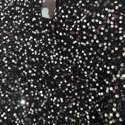 Plus size blouse black with silver sequins like new