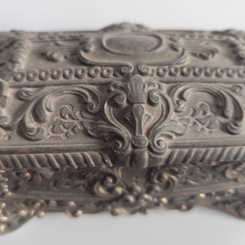 Vintage Italian metal jewelry box early 20th century