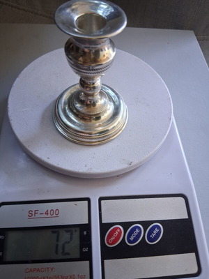 Silver candlestick 925 like new, classic embossed design