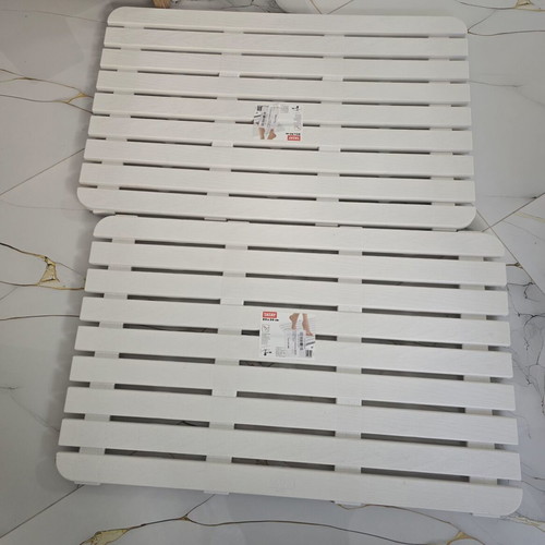 Plastic Bath Mats new, 50×80 cm, set of 2, white