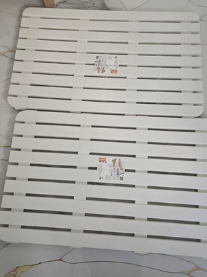 Plastic Bath Mats new, 50×80 cm, set of 2, white