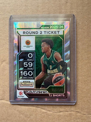 Panini EuroLeague Contenders TJ Shorts σαν καινούργιο, Panathinaikos