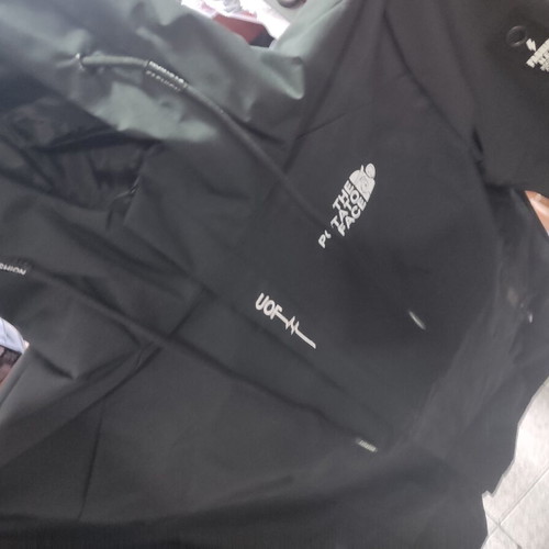 Black waterproof windbreaker jacket, men's size L