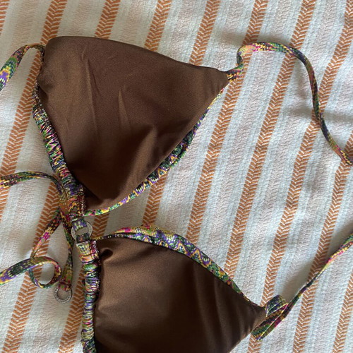 Calzedonia bikini top medium 75C like new, beige multicolor