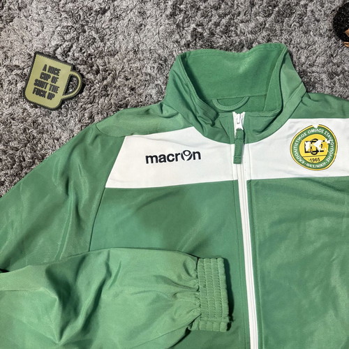 Macron green and white volleyball jacket, size M