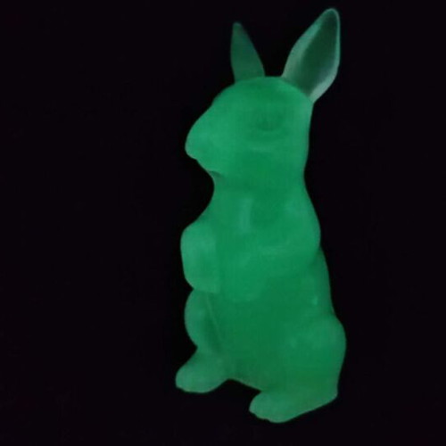 Rabbit made of liquid glass that glows in the dark new