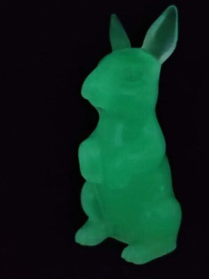 Rabbit made of liquid glass that glows in the dark new