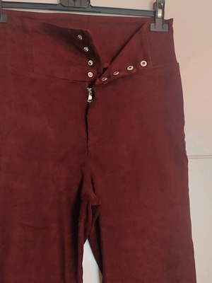 Women's deep burgundy pants like new with velour texture
