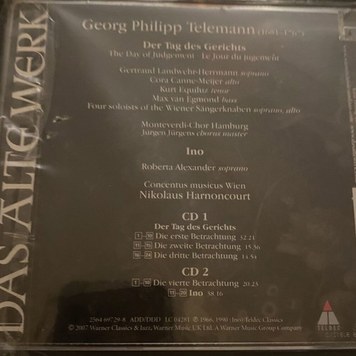 Georg Philipp Telemann Der Tag Des Gerichts Ino CD used, classical
