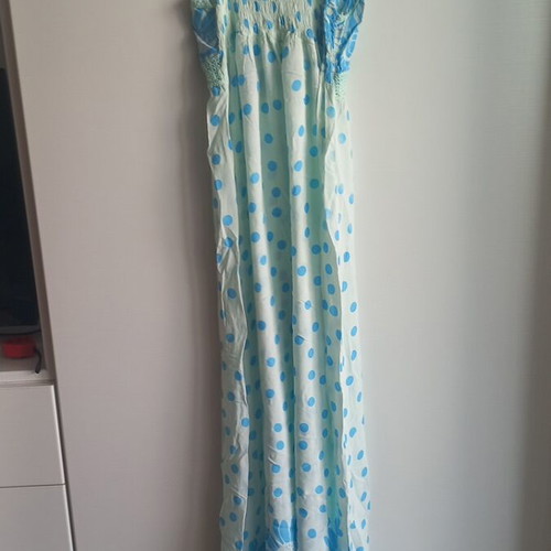 Summer maxi dress, turquoise, airy and feminine