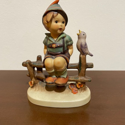Hummel Goebel vintage porcelain figurine of child with bird