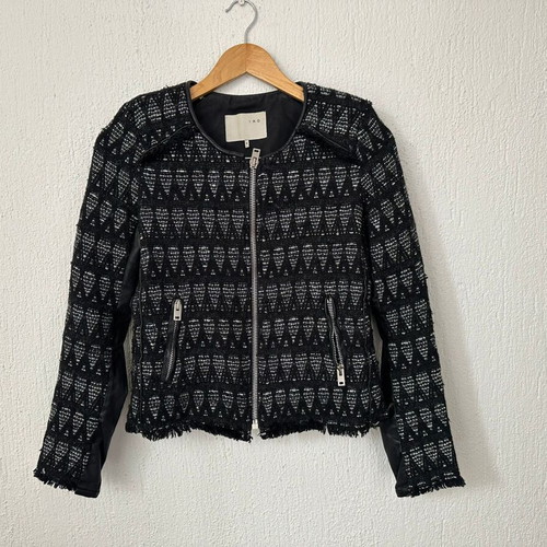 Iro Paris zip blazer like new, size XS, black and white
