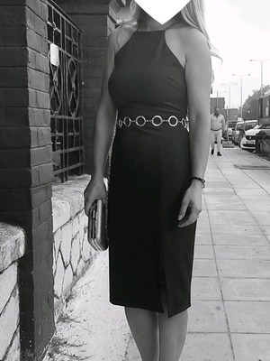 Halter dress Trendyol black used, size S