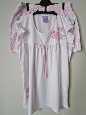 Noidinotte Medium pajama set like new, white with pink details