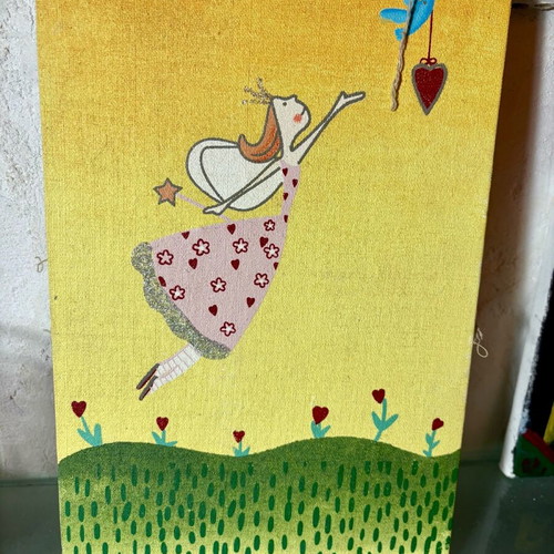 Hand-painted artwork like new, ideal for children's room