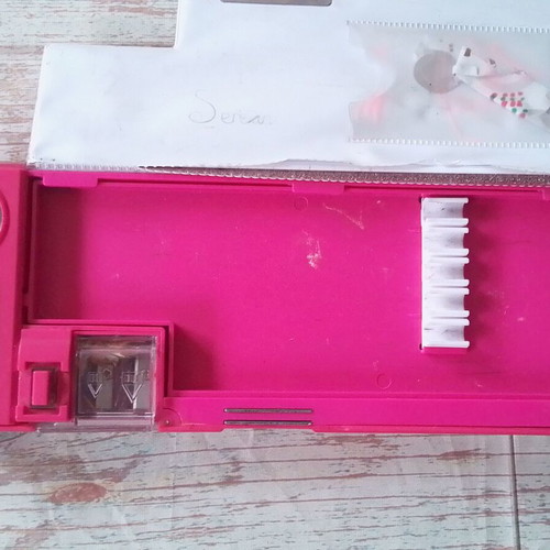 School pencil case Pink Blue Glitter Smiggle Pop Out used
