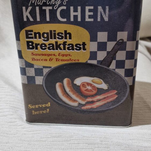 Vintage Nostalgic Art Marthy's Kitchen English Breakfast Metal Storage Tin like new
