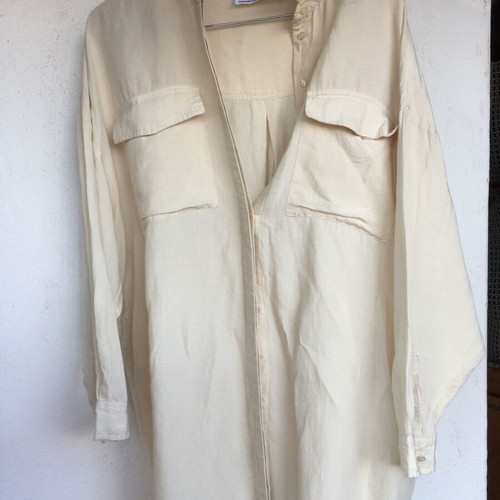 Viscose/Linen Oversized Beige Shirt XL Selected Femme like new