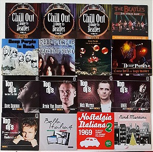 16 CD με ξένα τραγούδια. 4 με τους Beatles, 4 με τους Deep Purple, 5 με  top dj's, 1 Bella Italia, 1 nostalgia Italiana και 1 με Pink Martini Χριστουγιεννιάτικα.