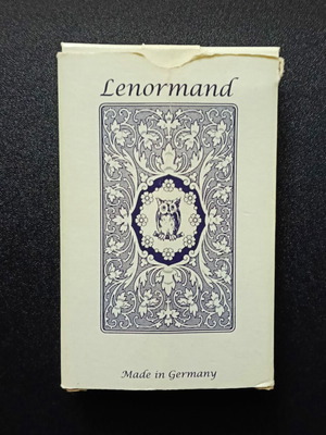 Lenormand Blue Owl card deck used, 36 fortune-telling cards with guide