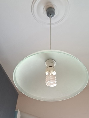 Ceiling light used, hanging, glass mushroom shape, 35cm diameter