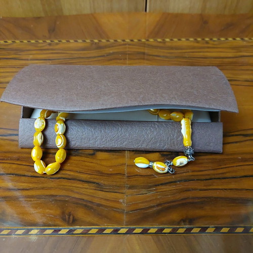 Prayer beads new with 33 beads made of rare yellow mother of pearl