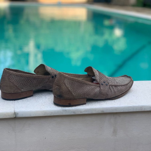 Roberto Cavalli Loafers used, croc pattern, brown size 43