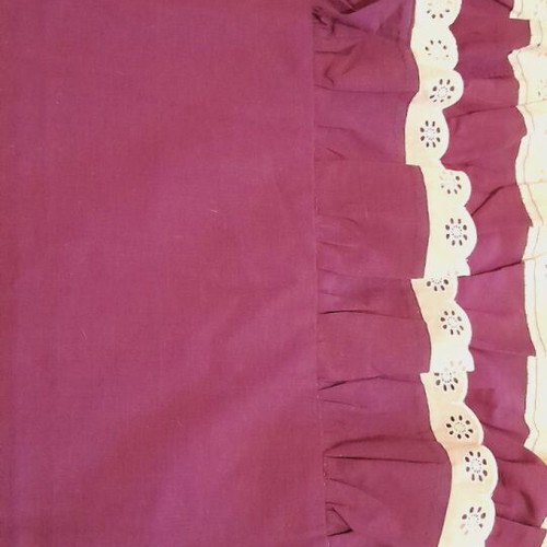 Pillowcase 62x62 like new deep purple with white lace