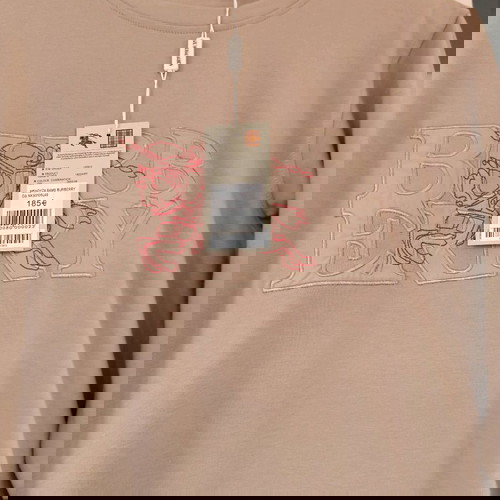 Burberry памучна унисекс тениска нова, бежова, размер L